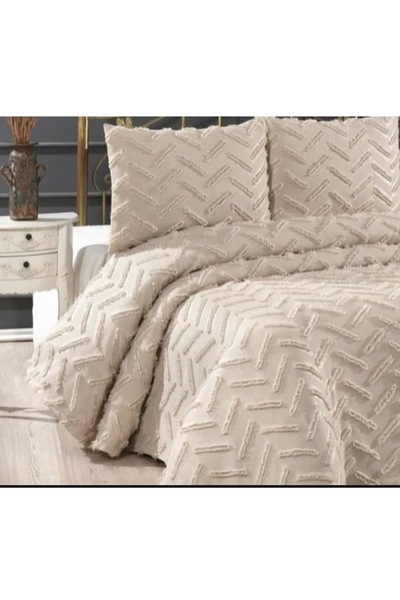 TREND Hilalevtekstilleri 3 Parça Kabartmalı Pamuk Pike Takımı