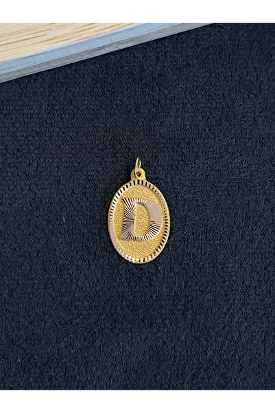 Aida Jewelss 14 Ayar Altın Harfli Kolye Ucu Klasik Model D Harfi Altın Kolye Ucu