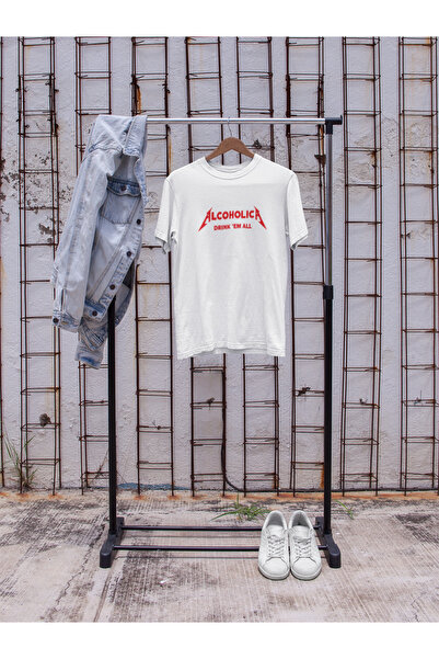 MG Alcoholica Printed Circular Neck Cotton Ov Oversized Alip Short Sleeve Uni...