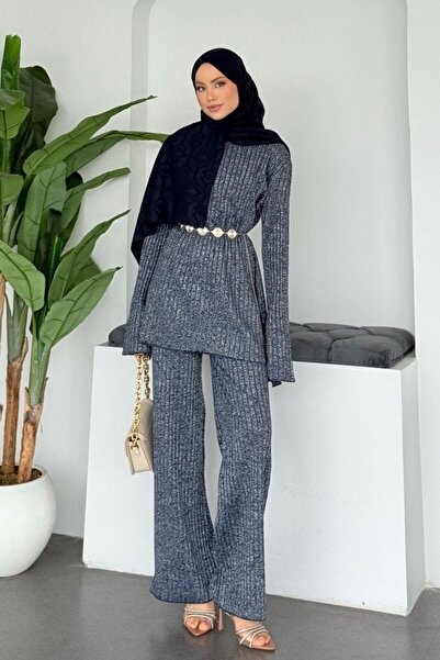 Şulemoda Giyim Kayla Glitter Suit Navy Blue