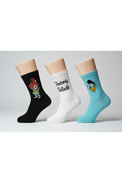 thesecret desire مجموعة من 3 جوارب منقوشة للجنسين مع شخصيات وكتابة