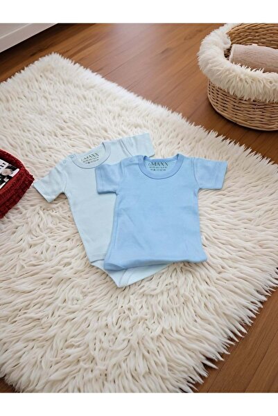 RYZE ÇOCUK Half Sleeve Double Baby Clothes Body Blue