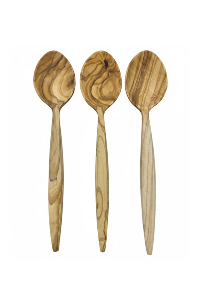 Kitchen Design Lab Doğal Zeytin El Yapımı Zeytin Ağacı Servis Kaşığı-23 Cm Ka...
