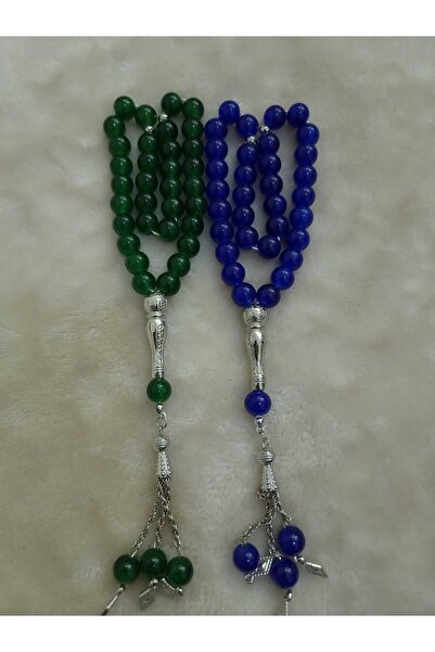 GIFT Two luxurious rosaries in green and dark blue
