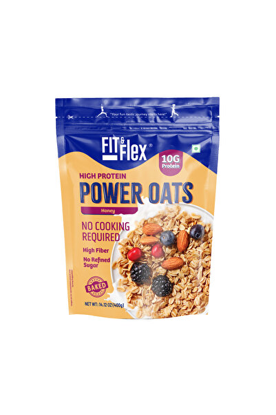 FIT and FLEX شوفان باور بالعسل، ١٠ غرام بروتين، لا يحتاج إلى طهي، غني بالأليا...