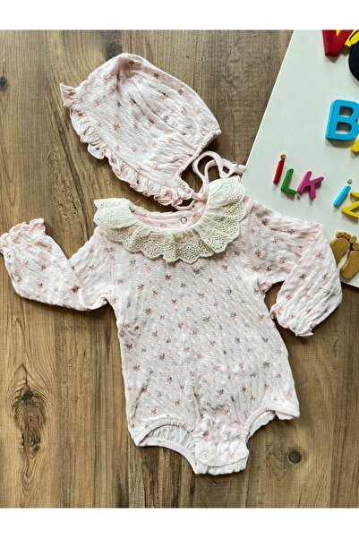 VOSVOSBABYSTORE طقم قبعة للأطفال بتفاصيل ياقة على الطراز العتيق