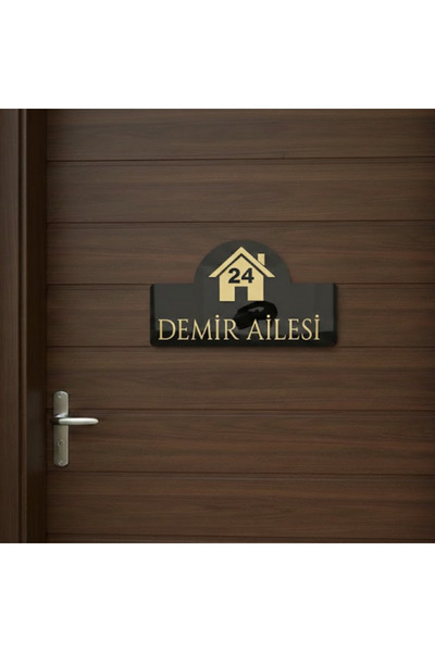 pleksisanati Kişiye Özel Premium Kapı Süsü - Daire No