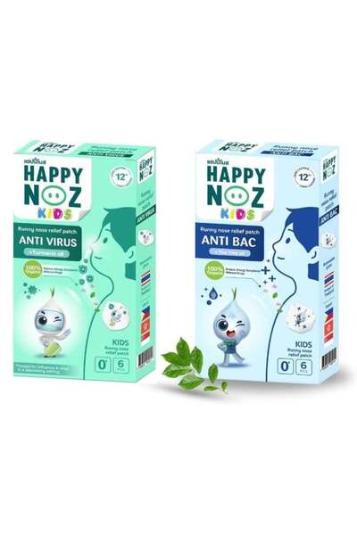 Happy Noz Runny Nose Relief Patch and Anti Bac Runny Nose Relief Patch Pack Of 2