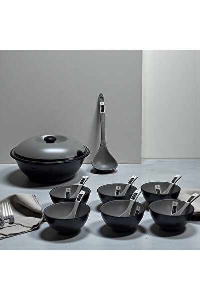 LANDREEN A 15-piece melamine soup set for 6 people, made from high-quality pu...