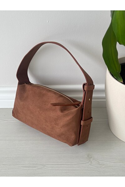 na nura collection Tan Women's Suede Hand and Shoulder Bag