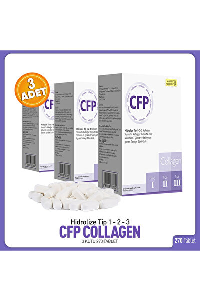 GenelTedarik CFP Collagen Tip 1, Tip 2, Tip 3, 90 Tablet * 3 / 270 Tablet