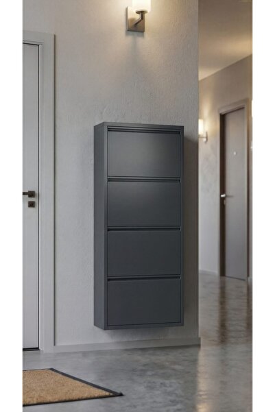 OVROL Dörtlü Metal Ayakkabılık Premium Antrasit