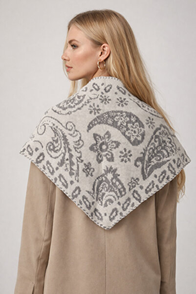 Şirin Giyim Aksesuar Triangle Scarf Shoulder Shawl Gray for Women - Trendy Vi...