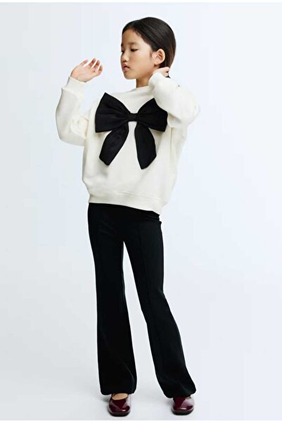 RONYPONY Girl's Black Bow Detailed Sweatshirt | Spanish Paça Team