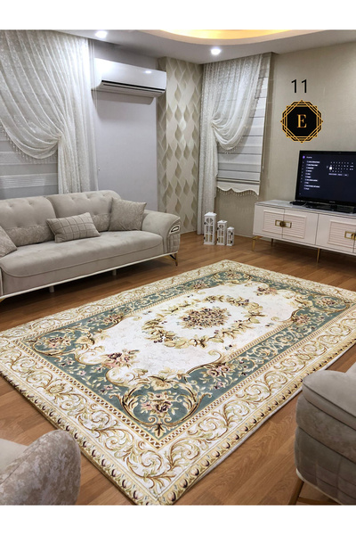 LİMAY Carpet Cover - Sponge-Free, Washable, Velvet Fabric, Elastic Living Roo...