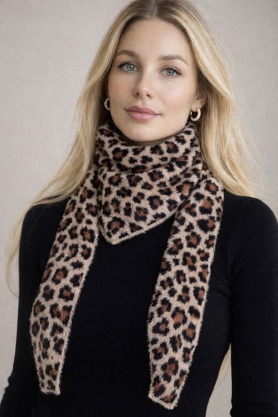 Şirin Giyim Aksesuar Triangle Scarf Shoulder Shawl Leopard Women - Trend Angora Foulard