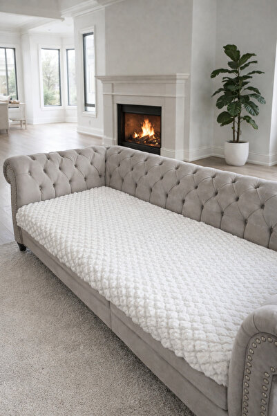 KAYALI HOME Embossed Soft Furry Bubble Sofa Cover That Covers the Seating Area