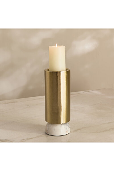 Home Box حامل شموع عمودي مزخرف من كاسا فيرو - 10×10×26 سم