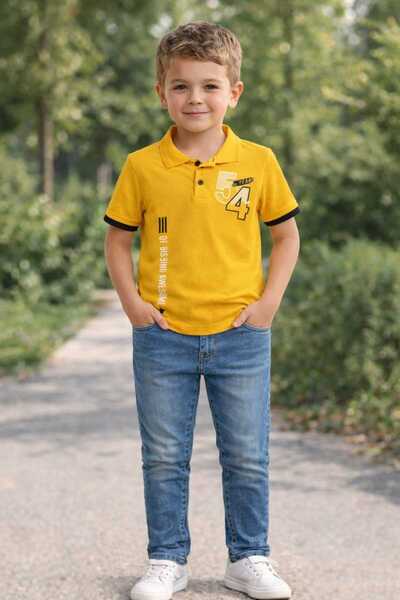 krm kerem bebe Set pentru băieți cu guler polo tricou și pantaloni din denim