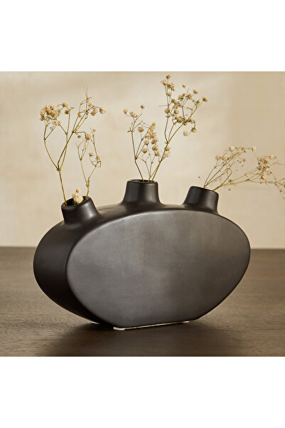 Home Box مزهرية ألورا تيلدن أحادية اللون للزينة - 26 × 6 × 12 سم