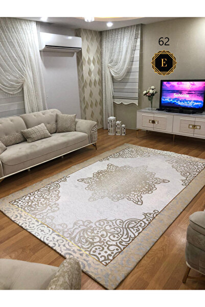 LİMAY Halı Örtüsü - Süngersiz, Yıkanabilir, Kadife Kumaşlı, Lastikli Salon-ço...