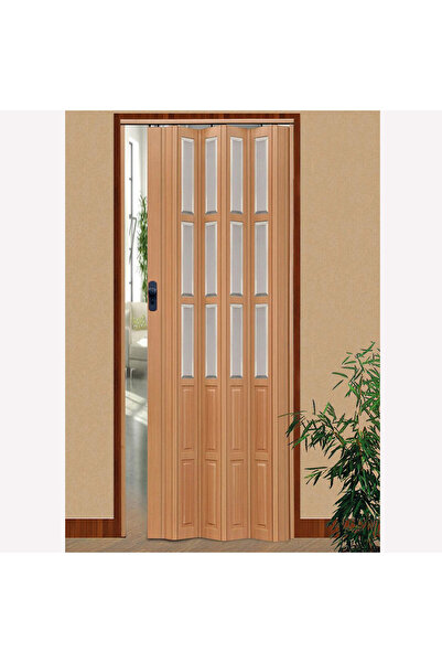 stratecht Camlı Akordiyon Kapı Kayın PVC Suya Dayanıklı Dar Alan Uyumlu 86x20...