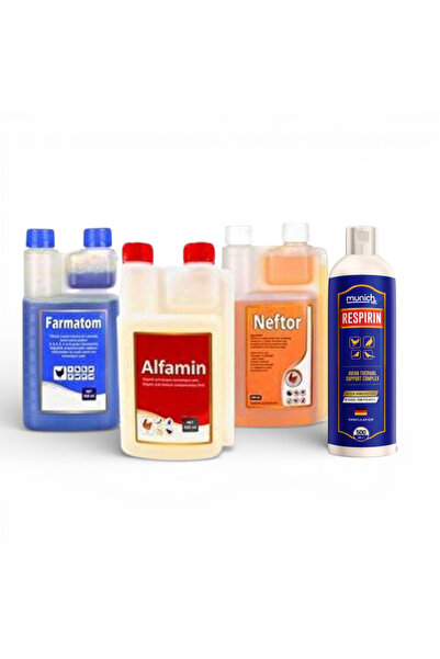 Munich Vet 4 Lü Kanatlı Set - Alfamin Neftor Farmatom Respırın 500Ml