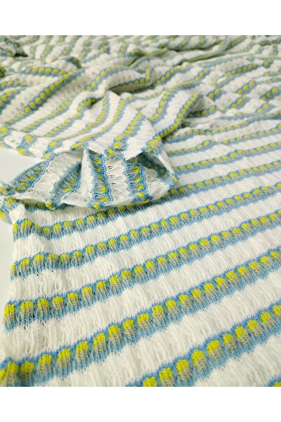 Kumaş Parça Ribbed Knit Knitwear Fabric in Cream Color (Width 115 cm X Length...