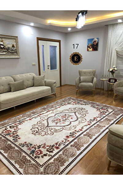 LİMAY Carpet Cover - Sponge-Free, Washable, Velvet Fabric, Elastic Living Roo...