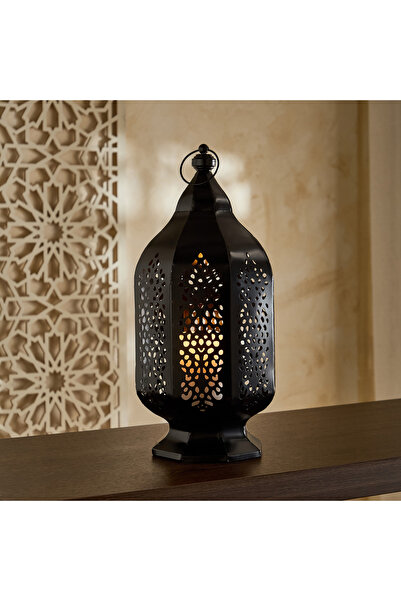 Home Box فانوس زينة المزخرف بنقوش عربية - 20×20×42 سم