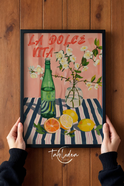 tablodea La Dolce Vita Tablou decorativ de bucătărie în stil mediteranean, cu...