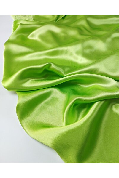 Kumaş Parça Țesătură din viscoză satinată de culoare verde fistic (Lățime 150...