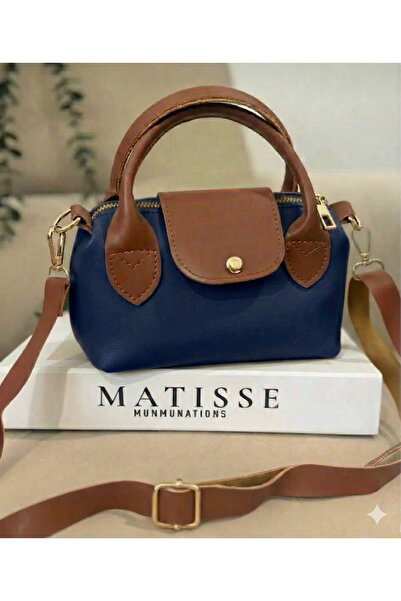 PurpleART Women's Navy Blue and Tan Detailed Dual Color Minimal Shoulder and ...