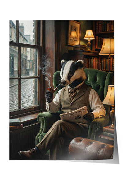 Zestia Poster Džemper zaciga u odela, britanski stil dekoracije dnevne sobe