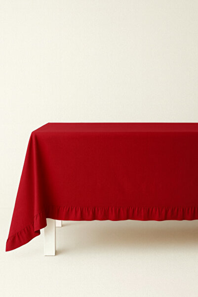 Mirilliahome Скатертина з воланами з бавовняного льону для кухні, вітальні та...