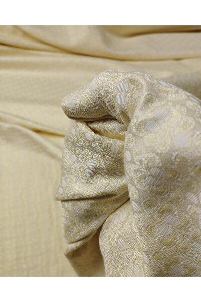 Kumaş Parça Woven Fabric in Cream and Yellow Colors (Width 150 cm X Length 30...