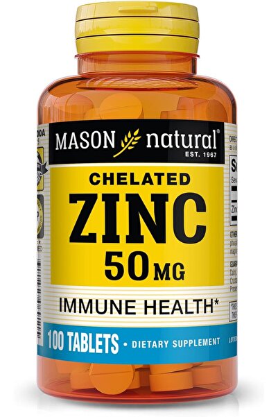Mason Natural Zinc 50 mg, Supports Immune Function & Antioxidant Health, 100 ...