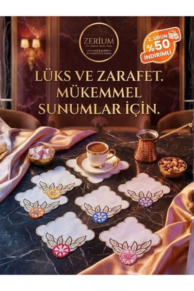 ZERİUM Seria Premium de șervețele pentru prezentare, cu frunze de coroană, pe...