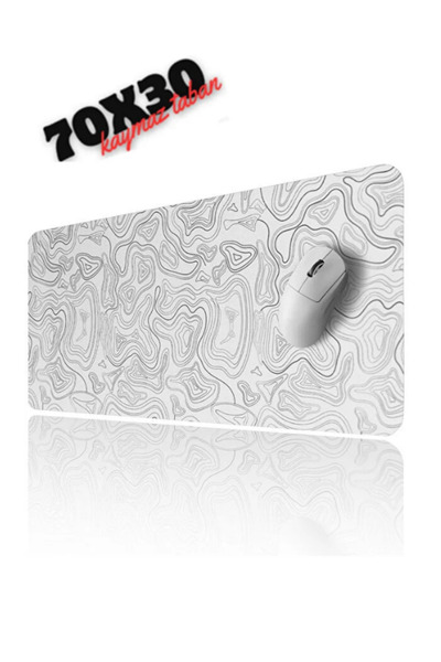 Hietech Mousepad White Contour Speed Hızlı Yüzey Kaymaz Taban Gaming Oyuncu M...