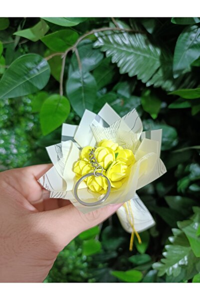 Black Rose سلسلة مفاتيح على شكل باقة زهور صغيرة