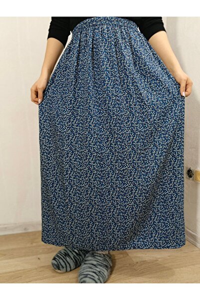 hoaryage Elastic Waist Colorful Patterned Viscose Printed Fabric Maxi Skirt, ...