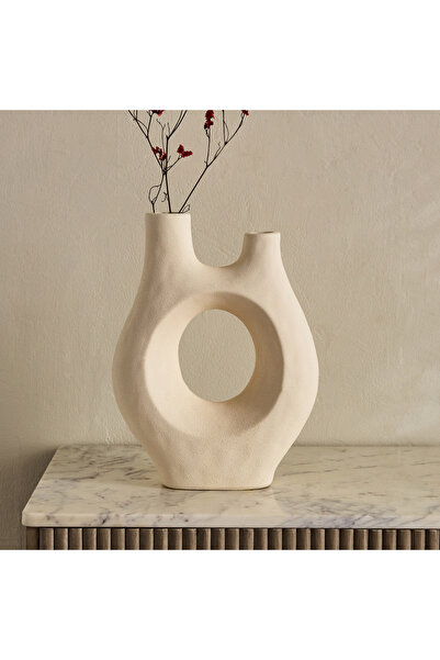 Home Box مزهرية سيراميك مزخرفة من أودري-إيدن - 24.5 × 9.5 × 32.5 سم