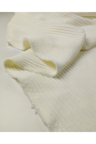 Kumaş Parça Ribbed Knit Knitted Pieces in Cream Color (Width 140 cm X Length ...