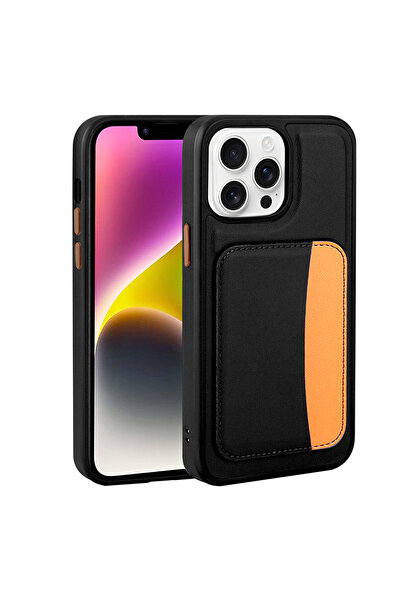 TechTrove iPhone 16 Pro İçin Uyumlu Kartlıklı Deri Görünümlü Renkli A+ Kalite...