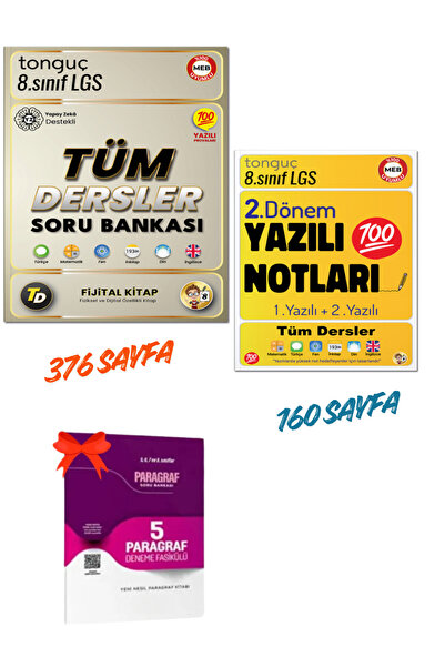 Tonguç Yayınları 8. Sınıf Tüm Dersler Soru Bankası ve Yazılı Notlar Tonguç Ak...