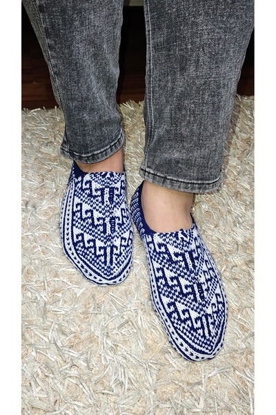 Butik Gültürkmen El Örgüsü Türkmen Milli Desenli Kadın Erkek Patikleri