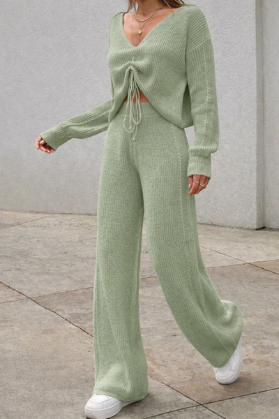 TOFAN TRİKO Set de tricotaje CAGLA BÜZGÜLÜ cu picior larg și elastic