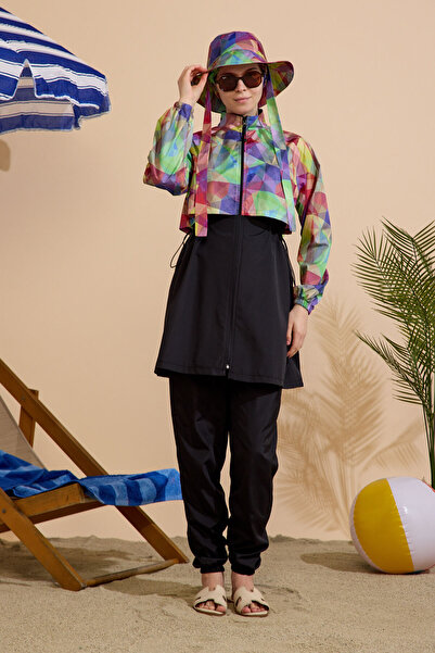 GAVLİA Women's Hijab Swimsuit 5-Piece Set - Full Coverage with Zipper..