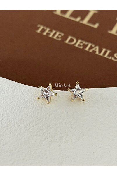 MioArt Women's Star Stone Mini Earrings