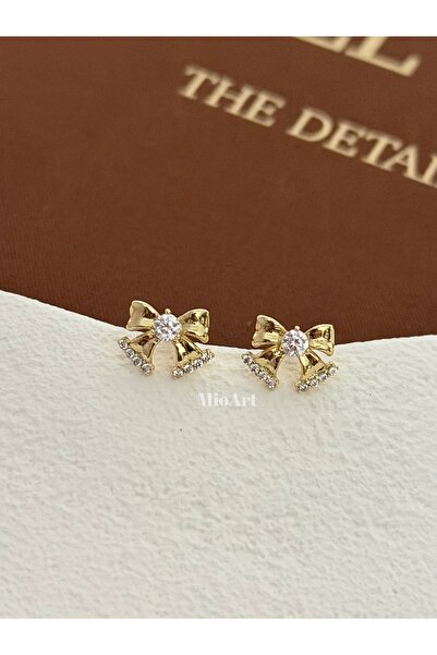 MioArt Women's Stoned Fitonk Steel Mini Earrings